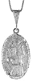  : Sterling Silver 1 5/16' (34mm) St. Christopher Medal