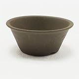 山野草鉢 黒荒泥丸エン付　4号 ／植木鉢