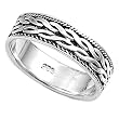Sterling Silver Plain Rings with Celtic Designs - Sizes: 6-9