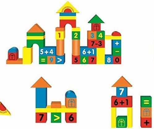 Non-Toxic 52 Piece Foam Stacking Blocks for Children- Non-Recycled Quality, Waterproof, Soft, Bright, Safe &amp; Quiet building Set - Ready for Gift Wrap