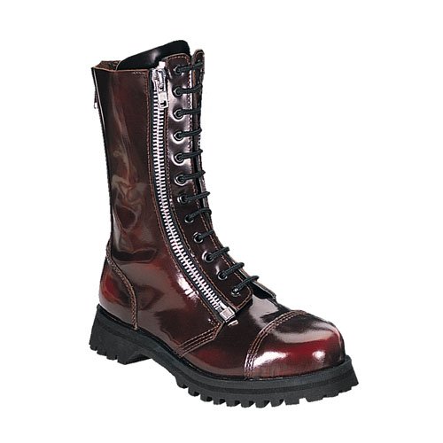 *MACHINIST-I, 12 Eyelets 3 Steel Zipper S/T Calf BT from Pleaser