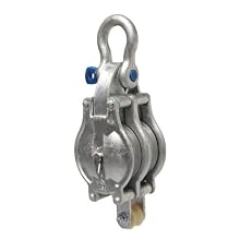 Campbell 3042K 6" Double B and L Star Metal Steel Shell Block with K Screw Pin Anchor Shackle, 3300 lbs Load Capacity, 3/4" Rope, 3-1/2" Sheave