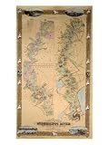 Map Depicting Plantations on the Mississippi River from Natchez to New Orleans, 1858 Art Giclee Poster Print by American School, 18x24