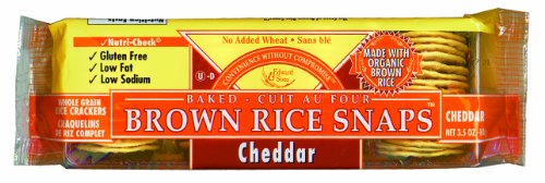 Brown Rice Snaps, Cheddar with Organic Brown Rice, 3.5-Ounce Packs (Pack of 12)