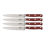 Lamson & Goodnow 39772 Rosewood Forged 4-Piece Kullenschliff Steak Knife, Fine Edge