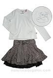 Mim-Pi Ruffled Elastic Back Skirt & Cream Top