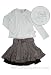 Mim-Pi Ruffled Elastic Back Skirt & Cream Top