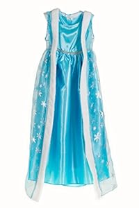 HBB Girl Snow Princess Ice Blue Long Cape Dress Costume (Size 9/10)
