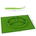 Biubee One-Piece Silicone Placemat + Plate with Spoon for Baby and Toddlers (green)