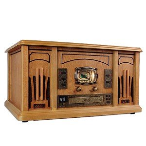 Excalibur RD54 3-in-1 Music Player (Honey Wood Finish)