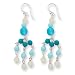 Sterling Silver Howlite/Blue Quartz/White Jade Earrings