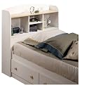 White and Natural Maple Bookcase Headboard 39