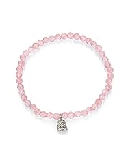 Satya Jewelry Mini Silver Tree of Life Cherry Quartz Grounding Bracelet
