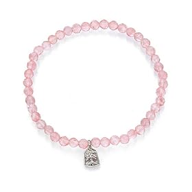 Satya Jewelry Mini Silver Tree of Life Cherry Quartz Groundin