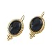 14K Yellow Gold 10 x 8 MM Oval Shaped Onyx Cabochon Earrings