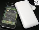Original Suncase Leder Etui Tasche speziell fuer Samsung GT i9000 / i-9000 / Galaxy S / Lasche mit Rueckzugfunktion / Weiss