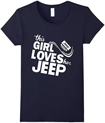 Women's Jeep Girl T-shirt, This Girl Loves Her Jeep tshirt,Jeep Hair Medium Navy