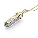 BRCbeads Nice Faceted Gold Plated Pyrite Healing Point Chakra Pendant 39x8mm 1pcs per Bag for Necklace Making (Include 1 pcs 24K Gold Plated Necklace)
