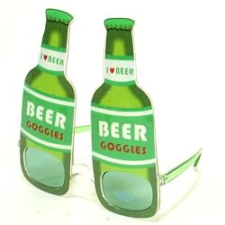 Green Beer Bottle Frat Keg Party Costume Gag Sunglasses