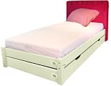 lit pour enfant en pin type ll finition laqu gris perle housse pompon sans tiroir