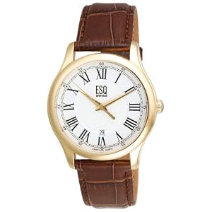 ESQ by Movado Men's Filmore Brown Leather Strap Silver Dial Watch #07301340
