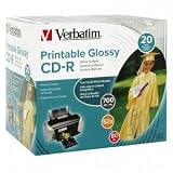 Verbatim - 20 x CD-R - 700 MB ( 80min ) 52x - white glossy - ink jet printable surface, printable inner hub - slim jewel case - storage media