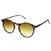 zeroUV Retro Horned Rim P3 Keyhole Round Horn Rimmed Sunglasses (Matte-Tortoise Amber)