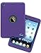 iPad Mini Case, Vogue Shop 2in1 Hybrid Case Cover for iPad Mini 1 2 3 Hard Cover for iPad Mini Printed Design Pc+ Silicone Hybrid High Impact Defender Case Combo Hard Soft Case Cover (Purple+Teal)