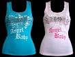 Junior Angel Baby Studded Ribbed Screen Tank Top