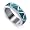 Sterling Silver Turquoise Gemstone Inlay 6mm wide Band Ring Size 4
