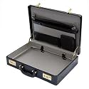 Expander Briefcase Black with Brown trim in pvc Model HQ05