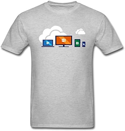 MLSNVG Mens Microsoft Office 365 100% Cotton O-Neck Short Sleeve T Shirts Grey XXL