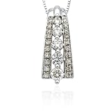 14k White Gold Diamond 5-Stone Ladder Pendant (1/2 cttw, J-K Color, I1 Clarity)