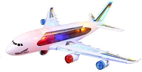 World of Wheels Animated Light-Up Jet Airplane with Sound Effects, White by World of Wheels