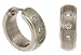 Titanium Cubic Zirconia Hinged Hoop Earrings