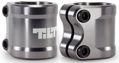 Tilt Double Clamp THE NEW ARC Style Oversized For Scooters Gray Grey