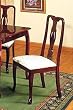 Set Of 2 Queen Anne Style Cherry Finish Dining Chairs