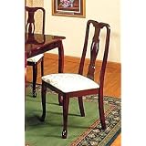 Set of 2 Queen Anne Style Cherry Finish Dining Chairs by American Home Furnishing