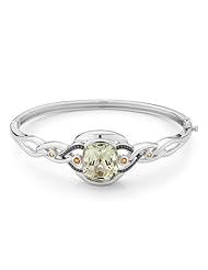 Prasiolite and Citrine Bangle
