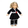 Red Rose With Black Floral 2pc Doll Clothing -- Fits 18" American Girl Doll