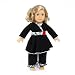 Red Rose With Black Floral 2pc Doll Clothing -- Fits 18" American Girl Doll