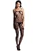 Amoretu Womens Lingerie Sheer Bodystocking Crotchless Pantyhose Black Striped Tights