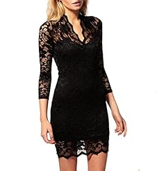 Plus Size Sexy V-neck Lace Illusion Cotton Spring Summer Bodycon Dress/Evening Dress/Prom Dress/Party Dress/Wedding Dress/Midi Dress 