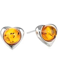 Sterling Silver Honey Amber Stud Earrings