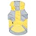 Blueberry Pet Cotton Dog Camera Hoodie in Grey & Yellow, Back Length 16