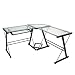 L-Shaped Computer Desk with "X" Design in Black Finish
