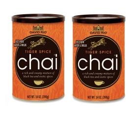 2 canisters of Tiger Spice Chai, 14oz. by Chai Beverages