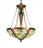 Floral Art Glass Nouveau Pendant - 17W Anemone Inverted Pendant