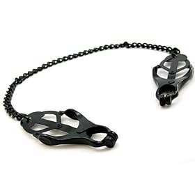Nipple Clamps Jaws W/ Chain Black