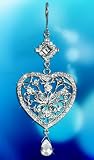 Butterfly in Heart Holiday Christmas Ornament with Crystals